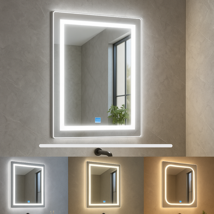 Oglindă LED baie lumina caldă reglabilă