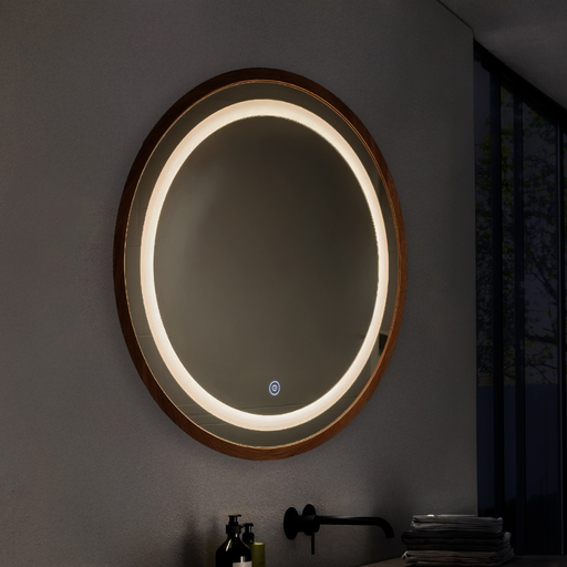 Oglindă baie rotundă iluminată perimetral 60 cm