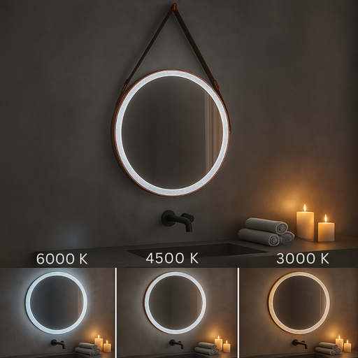 Oglindă rotundă IP44 pentru spații umede