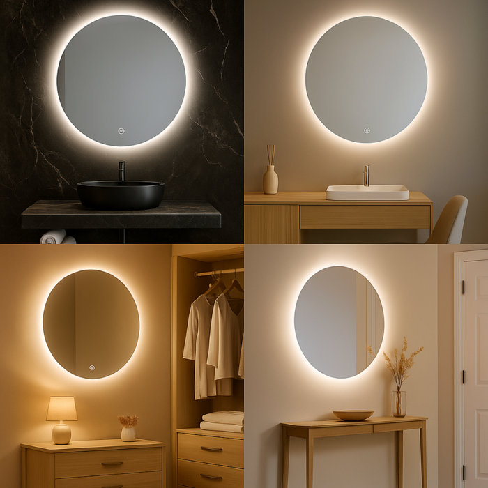 Oglindă iluminată rotundă Rocio pentru machiaj