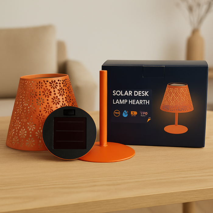 Lampă solară de masă portocaliu pentru terasă