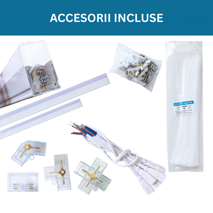 Panou LED Hexagonal 510 W montat pe suprafață cu cleme și cablu de conexiune