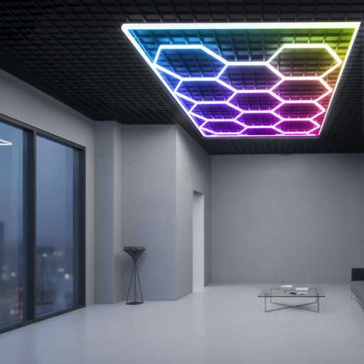 Panou LED HoneyComb RGB 580 W cu lumină personalizabilă multicoloră
