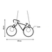 Lampă suspendată cu două surse de lumină E27, design bicicletă, alb mat.