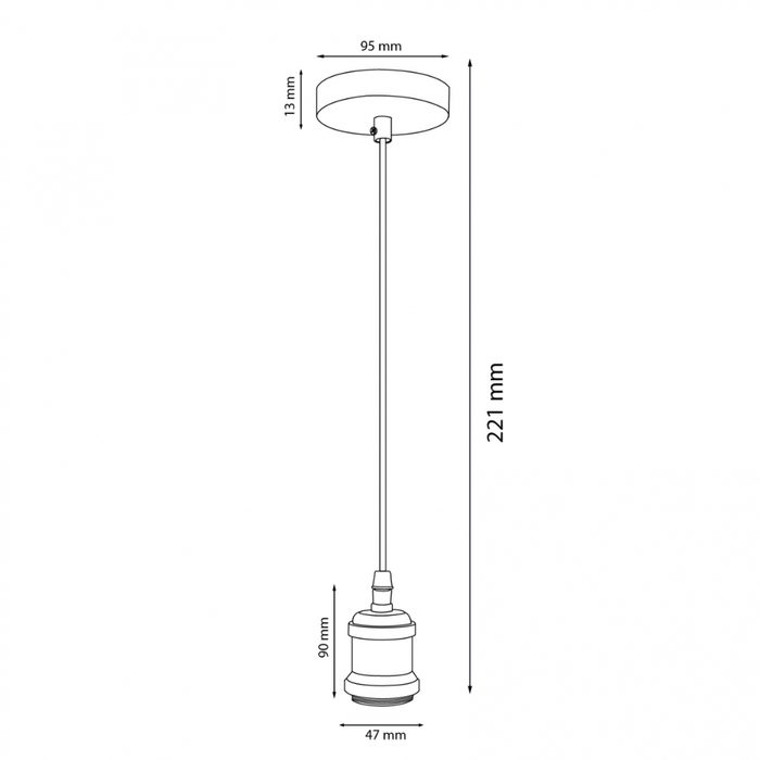 Pendul decorativ NICE cu rozetă metalică, lungime 221mm