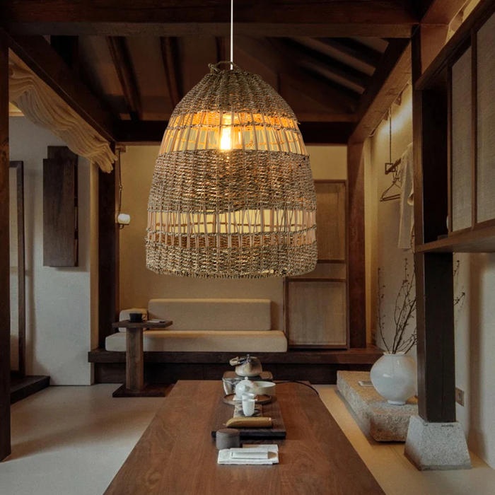 Pendul ratan Fuerteventura sculptural H1000 mm