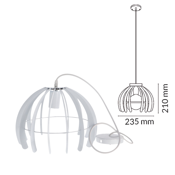dimensiuni pendul led alb bucatarie 235x210mm