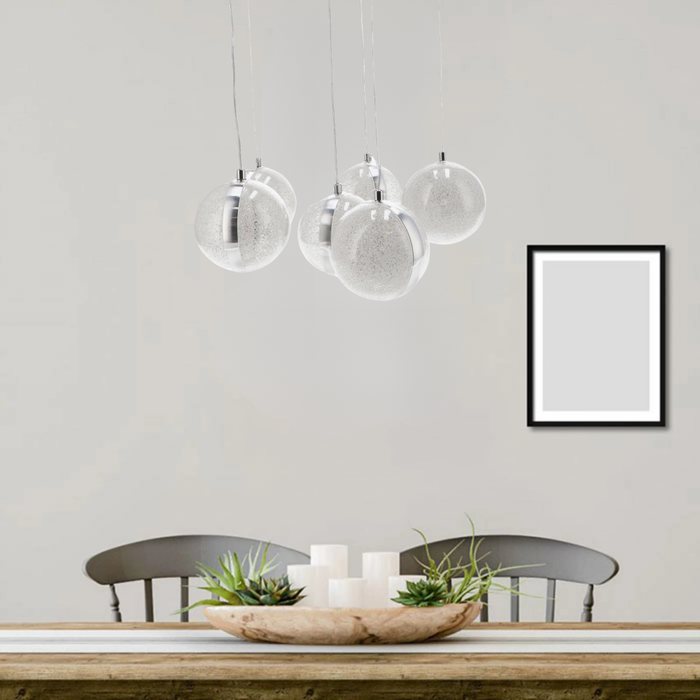 Iluminat artistic modern cu 6 globuri