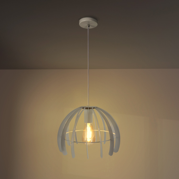 Pendul modern din metal alb pentru bucătărie