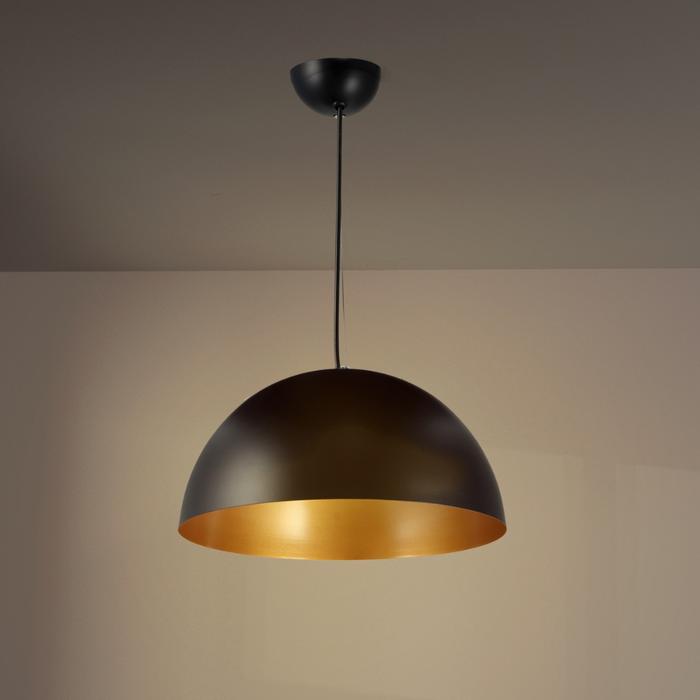 Pendul decorativ negru mat cu interior auriu pentru living și cafenea