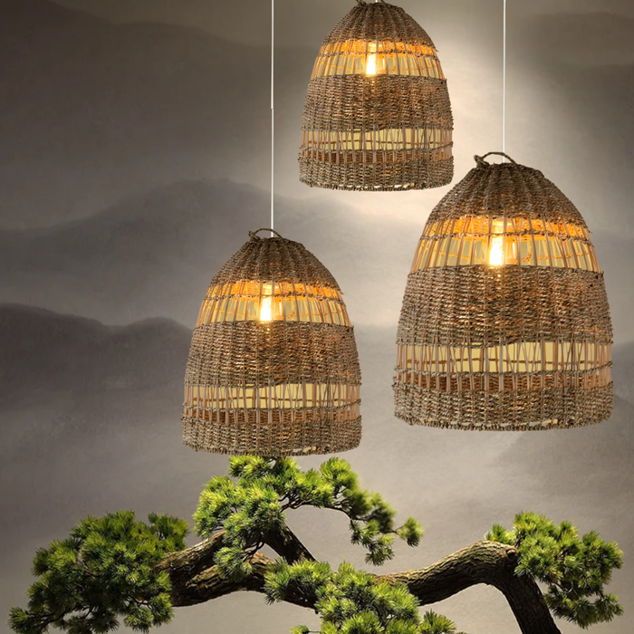 Pendul Fuerteventura ratan natural, dimensiune mare