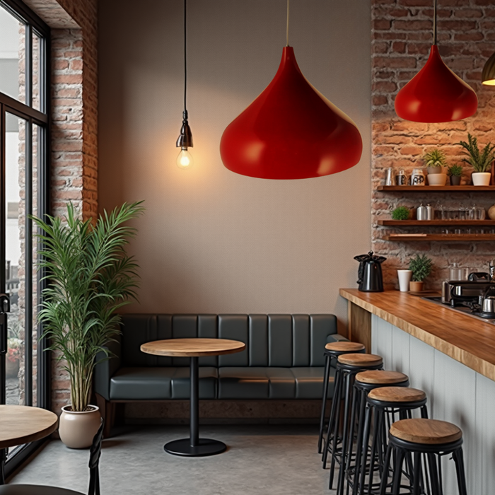 Pendul modern Coppen din metal, montat pe tavan