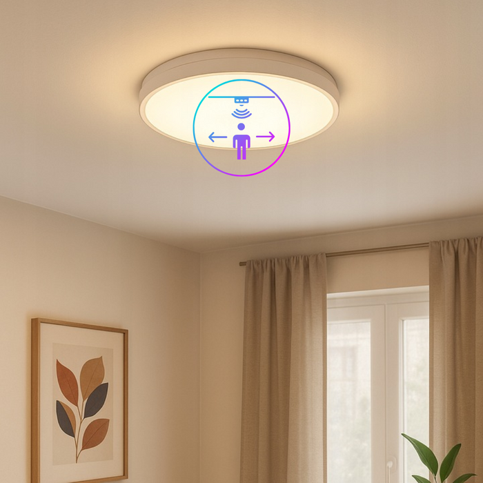 plafoniera slim alba 18w luvo cu senzor microvaluri dip
