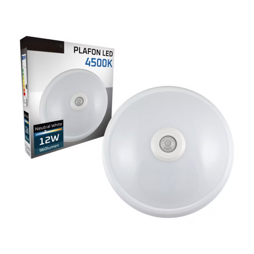 plafoniera eleganta led 12w alb neutru cu senzor miscare