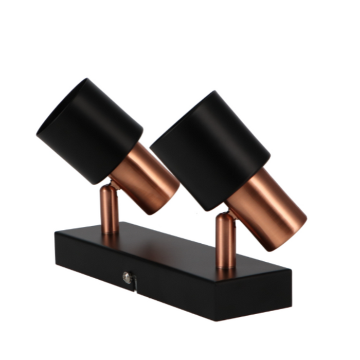 Plafonieră decorativă modernă cu 2 spoturi GU10, metal negru