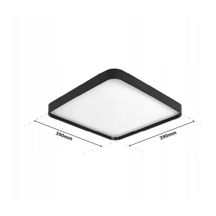 Plafoniera LED pătrată FILO 36W cu carcasă rezistentă și design modern, dimensiuni 390x390mm
