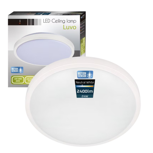 plafoniera moderna alba 24w 4000k cu senzor dip