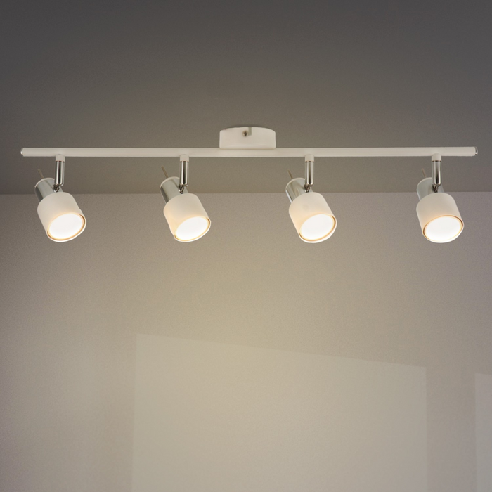 Plafonieră Seria White cu 4 spoturi GU10 orientabile, finisaj alb