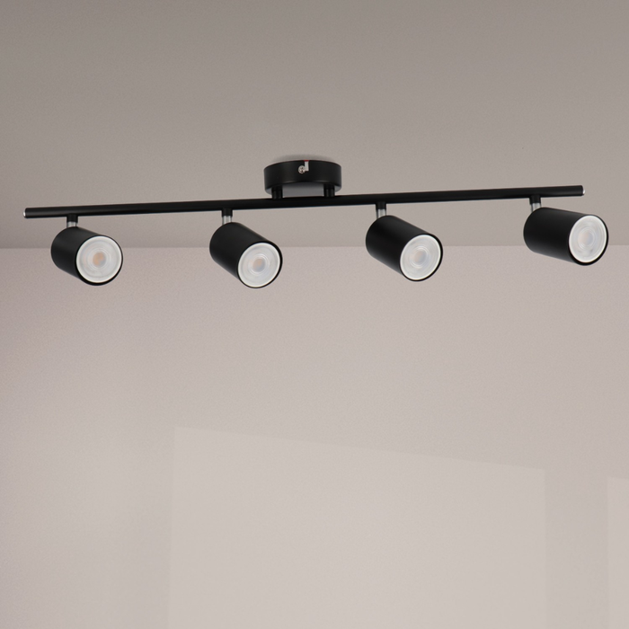 spoturi reglabile plafon Black 4xGU10, plafonieră serie Black tavan 4 spoturi