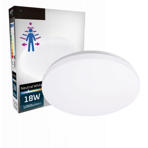 plafoniera rezistenta ip44 led 18w cu senzor microwave