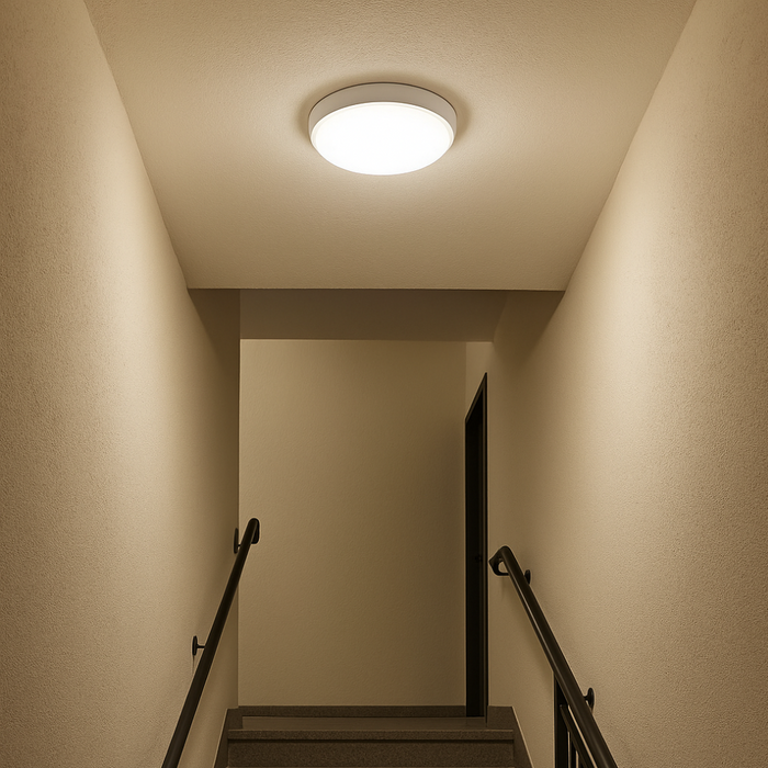 plafoniera rotunda cu senzor reglabil pentru scari, lumina neutra