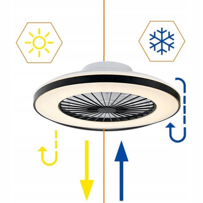 Plafoniera LED KLEO neagră cu flux luminos 5040lm la 4000K