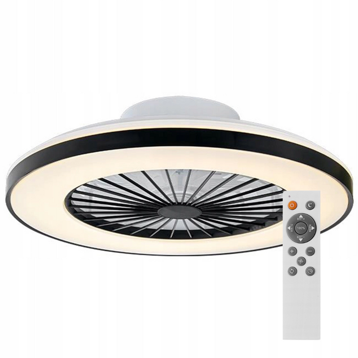 Vedere laterală plafoniera LED KLEO neagră Ø480mm ABS+PP