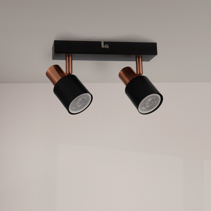 Spoturi orientabile Seria Gold pentru plafon, finisaj negru mat