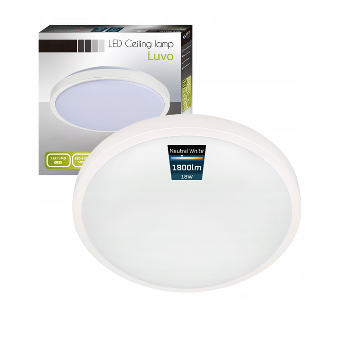 Plafonieră LED Luvo albă Ø275mm lumină neutră 4000K