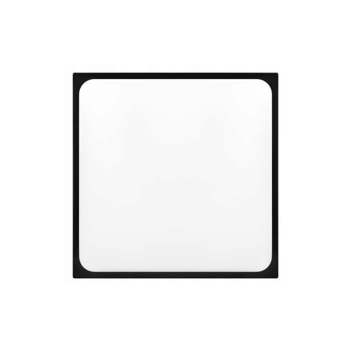 Vedere laterală plafonieră LED pătrată 18W negru cu protecție IP44