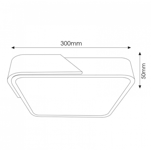 Corp de iluminat LED pătrat 24W cu telecomandă inclusă, 300mm
