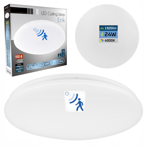 Plafonieră LED Slim 24W cu senzor micro­unde DIP montată pe tavan