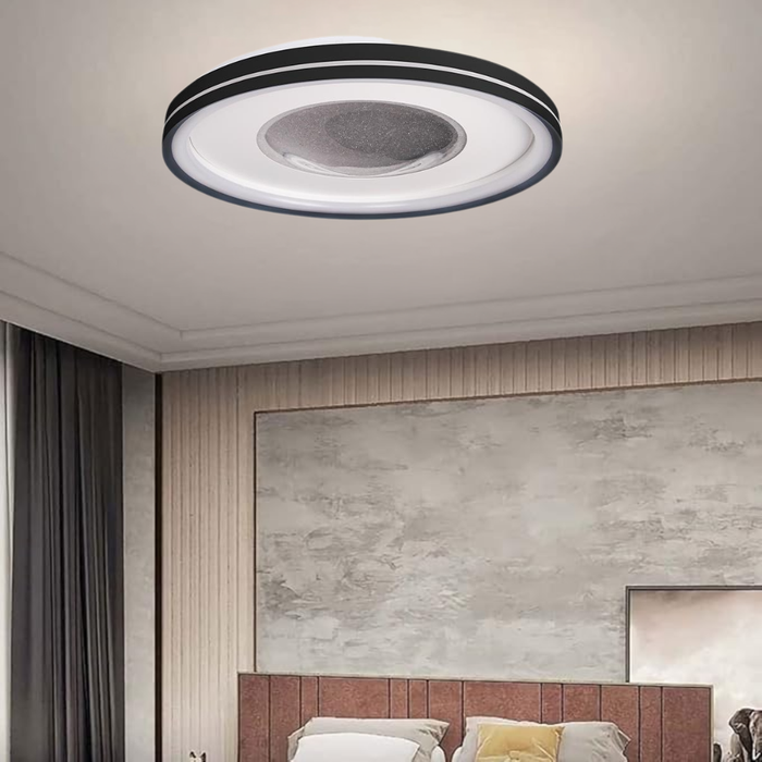 Plafonieră LED negru + alb design modern
