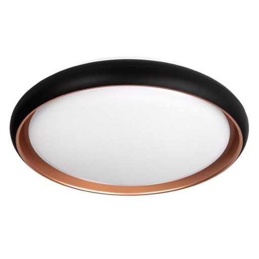 Plafonieră LED 3CCT negru auriu Ø400mm cu telecomandă