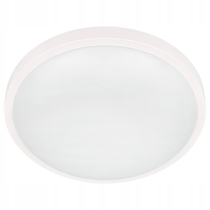 Detaliu plafonieră LED 12W cu bază metalică și difuzor PVC

