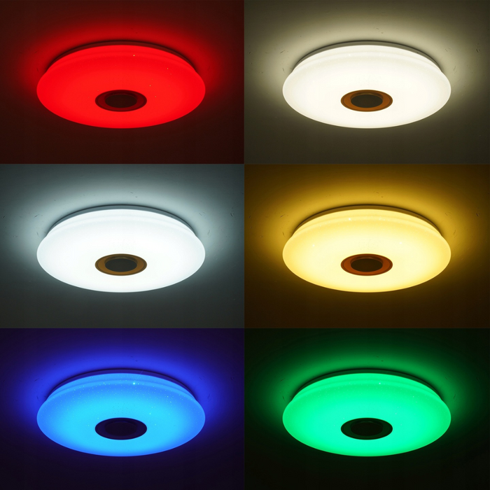 Plafonieră LED RGB+CCT cu aplicație mobilă și control smart