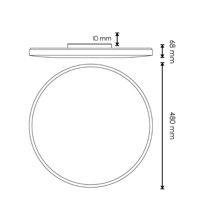 Plafonieră LED 50W dimensiuni 480×68 mm, alb
