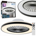 Plafoniera LED KLEO neagră cu ventilator și lumină reglabilă 3CCT