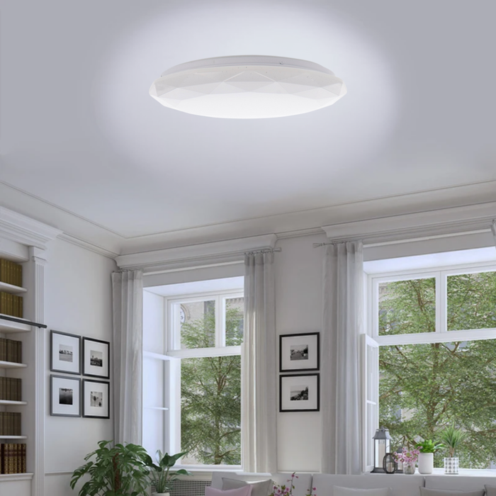 Montaj plafonieră LED 36W în birou sau living
