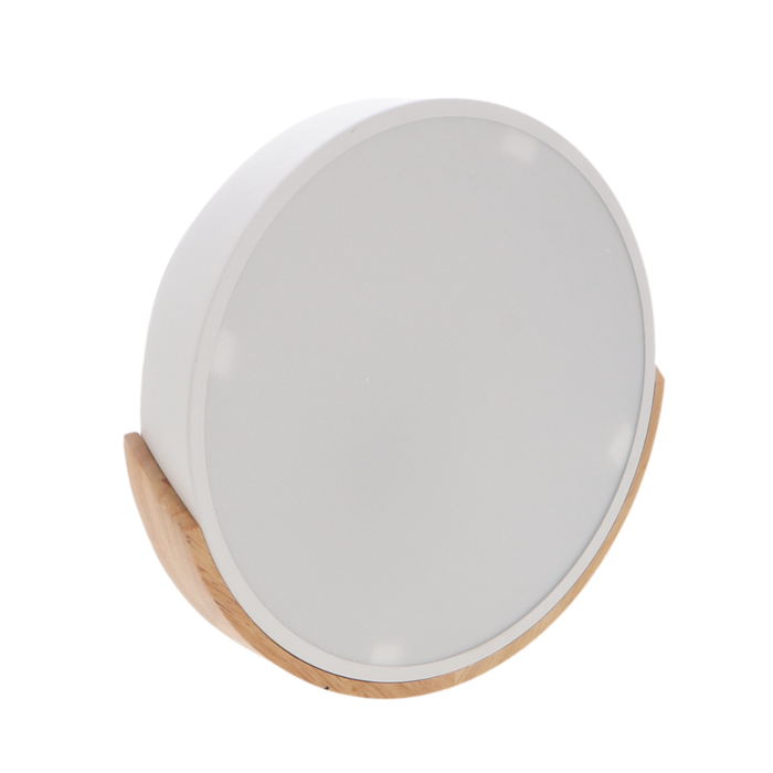 Plafonieră LED moderna cu telecomanda, 24W CCT, alb cu lemn