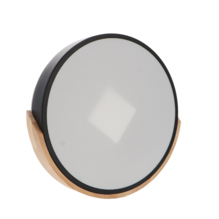 Plafonieră LED moderna cu telecomanda, 24W CCT, neagra cu lemn