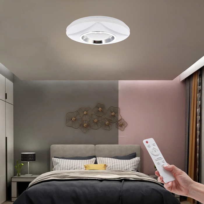 Plafonieră LED dormitor 40W CCT cu telecomandă
