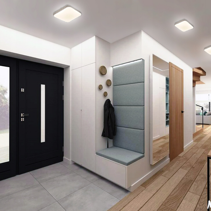 Plafonieră LED pătrată cu design minimalist alb