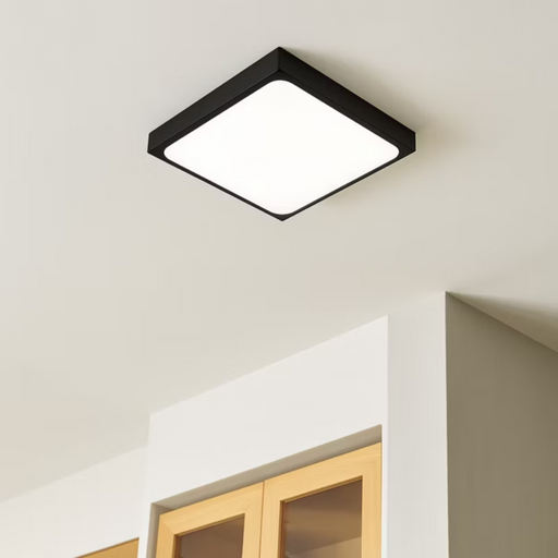 Design modern plafonieră LED pătrată neagră 4000K pentru holuri