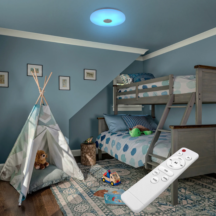 Plafonieră LED smart cu lumină reglabilă și sunet prin Bluetooth