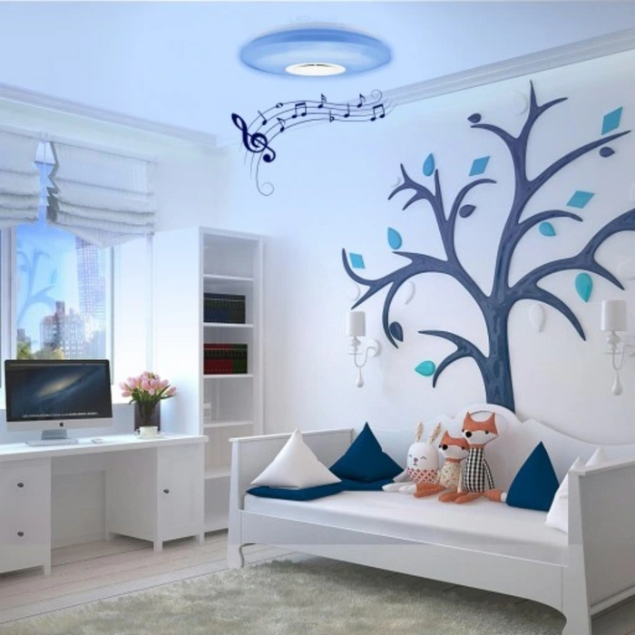 Plafonieră LED 48W cu boxă Bluetooth integrată pentru muzică
