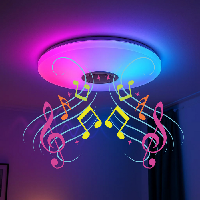 Plafonieră LED cu difuzor Bluetooth pentru muzică ambientală