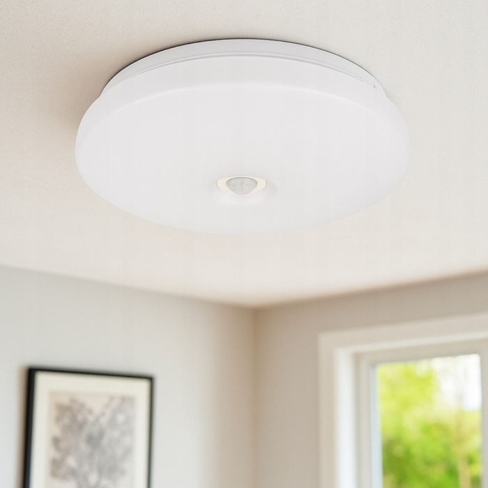 plafoniera compacta mevo 2xe27 cu senzor de miscare pir