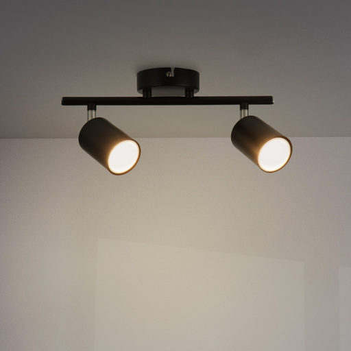 plafonieră Black 2 spoturi GU10 metal negru
