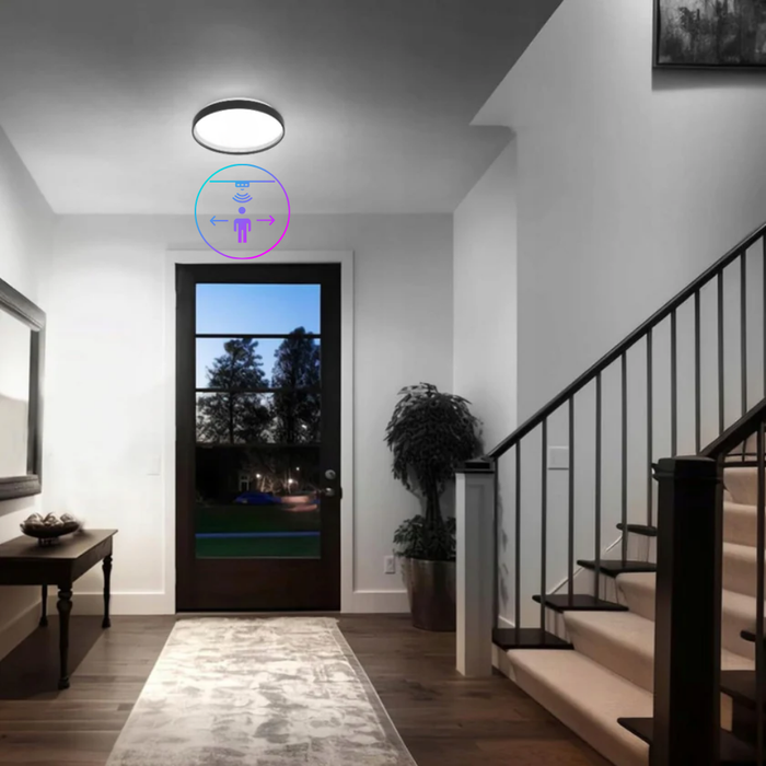 corp iluminat rotund negru tavan cu senzor reglabil 18w
